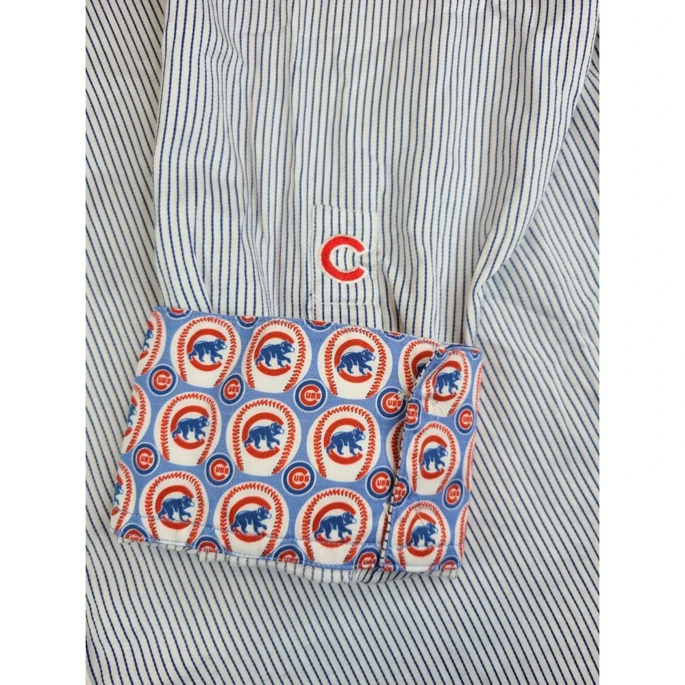 Robert Graham Shirt Mens XXL MLB Chicago Cubs Licensed Baseball Flip Cuff Rare